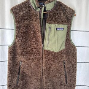 Patagonia Brown and Green Men's Classic Retro Vest Full Zip Size Medium